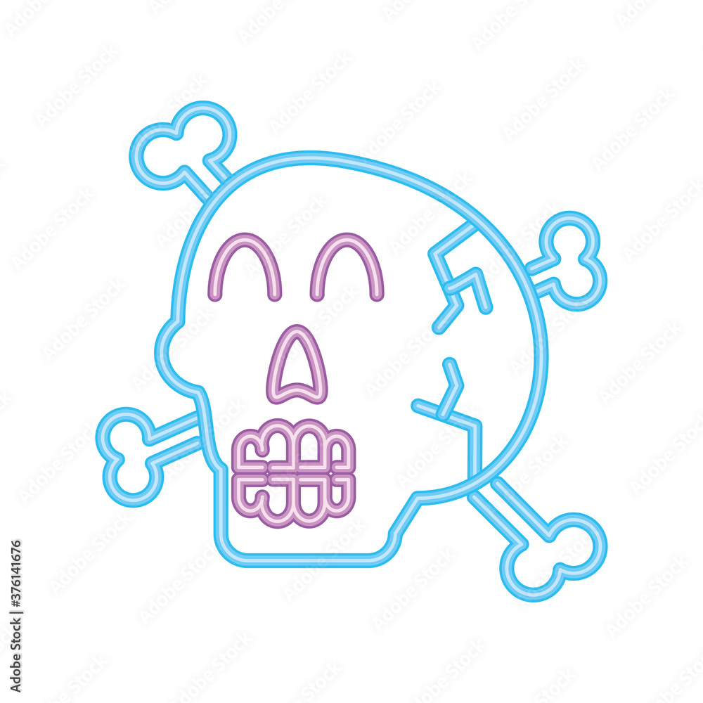 skull in neon light for halloween skull in neon light for halloween
