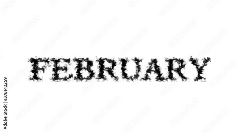 February smoke text effect white isolated background. animated text effect with high visual impact. letter and text effect. February smoke text effect white isolated background. animated text effect with high visual impact. letter and text effect.