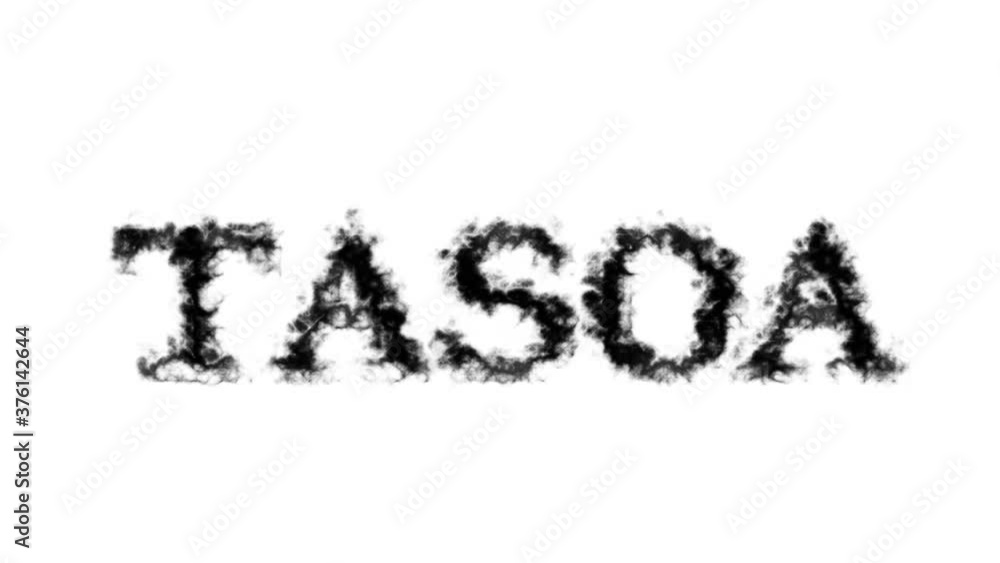 Tasoa smoke text effect white isolated background. animated text effect with high visual impact. letter and text effect. Tasoa smoke text effect white isolated background. animated text effect with high visual impact. letter and text effect.