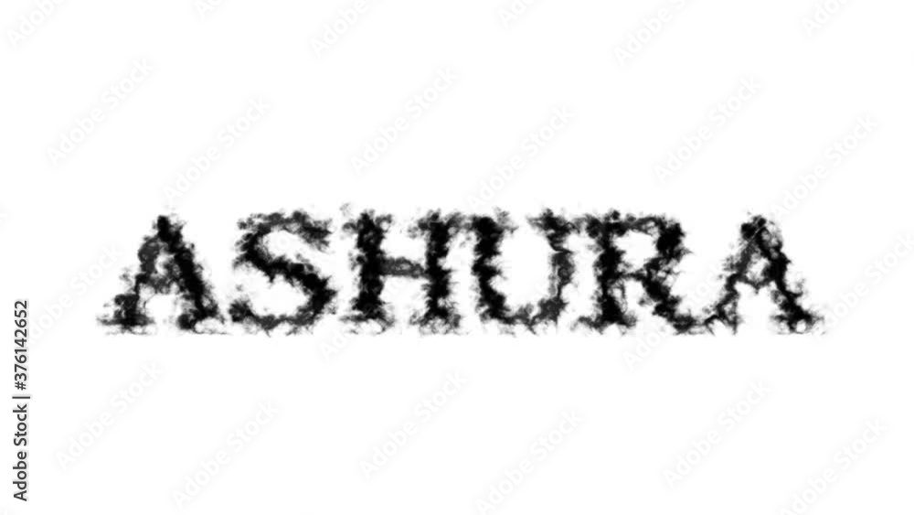 Ashura smoke text effect white isolated background. animated text effect with high visual impact. letter and text effect. Ashura smoke text effect white isolated background. animated text effect with high visual impact. letter and text effect.