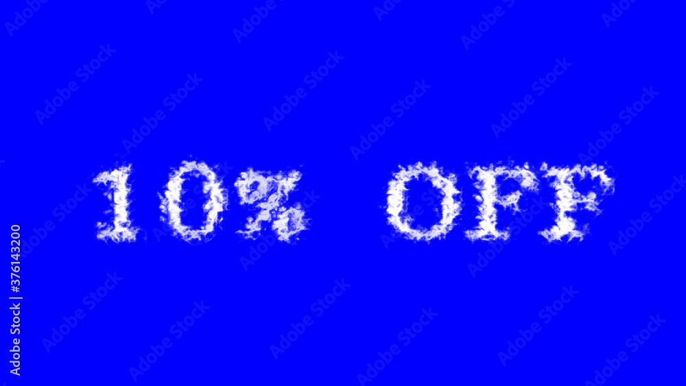10% Off cloud text effect blue isolated background. animated text effect with high visual impact. letter and text effect. 10% Off cloud text effect blue isolated background. animated text effect with high visual impact. letter and text effect.