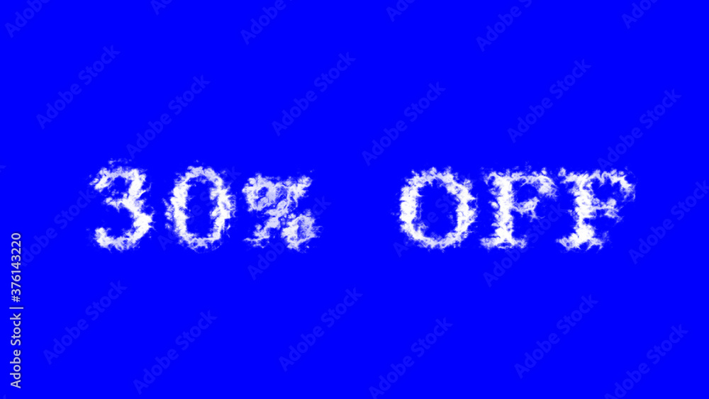30% Off cloud text effect blue isolated background. animated text effect with high visual impact. letter and text effect. 30% Off cloud text effect blue isolated background. animated text effect with high visual impact. letter and text effect.