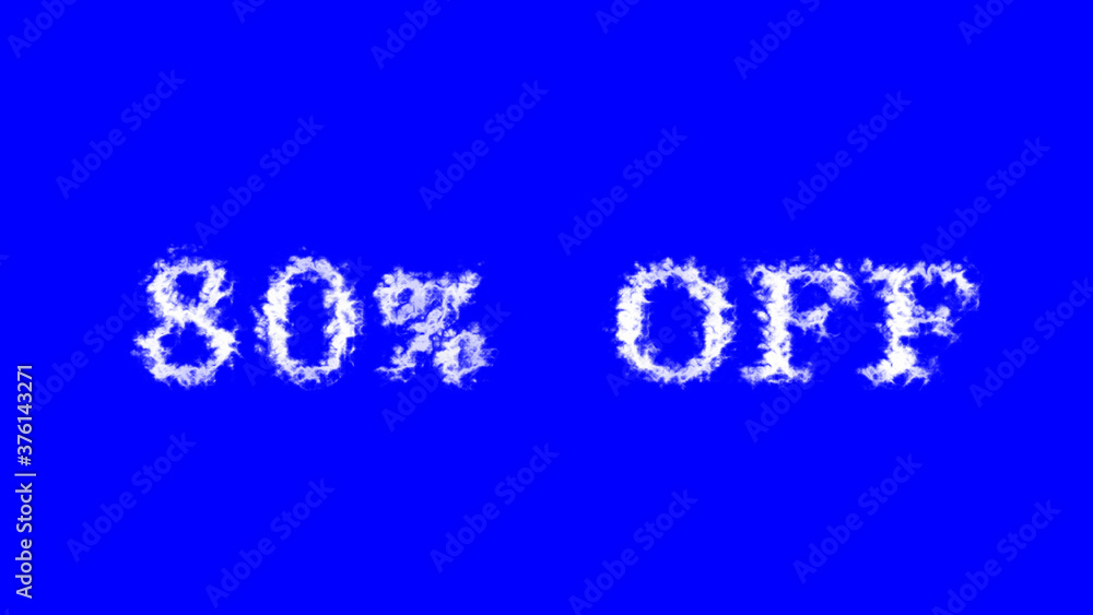80% Off cloud text effect blue isolated background. animated text effect with high visual impact. letter and text effect. 80% Off cloud text effect blue isolated background. animated text effect with high visual impact. letter and text effect.