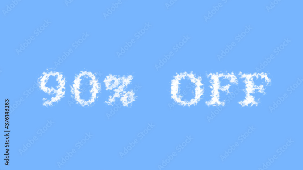 90% Off cloud text effect sky isolated background. animated text effect with high visual impact. letter and text effect. 90% Off cloud text effect sky isolated background. animated text effect with high visual impact. letter and text effect.