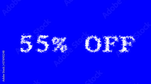 55% Off cloud text effect blue isolated background. animated text effect with high visual impact. letter and text effect. 