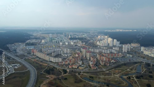 Wallpaper Mural aerial time-lapse view of European the city dormitory district  Torontodigital.ca