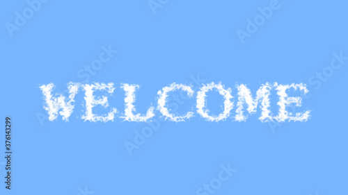 Welcome cloud text effect sky isolated background. animated text effect with high visual impact. letter and text effect. 