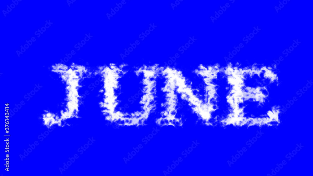 June cloud text effect blue isolated background. animated text effect with high visual impact. letter and text effect. June cloud text effect blue isolated background. animated text effect with high visual impact. letter and text effect.