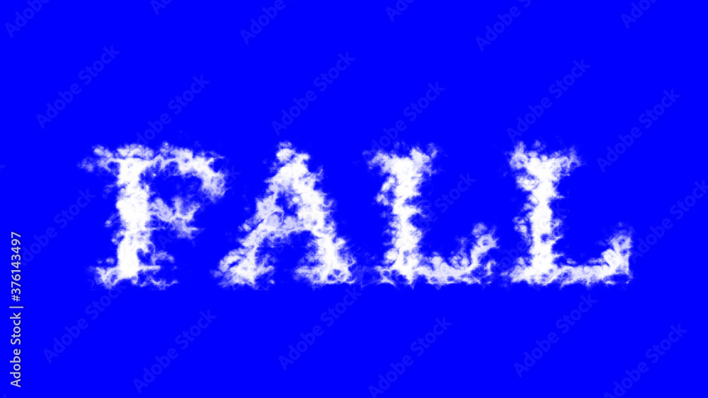 Fall cloud text effect blue isolated background. animated text effect with high visual impact. letter and text effect. 