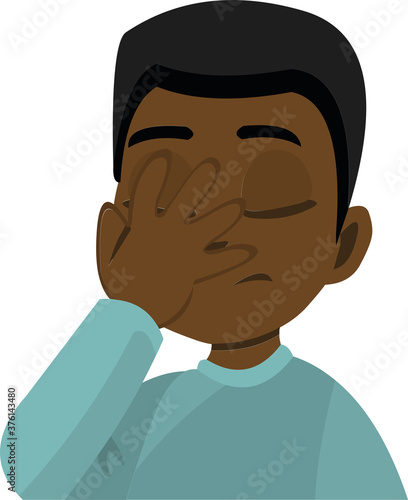 Vector illustration of a boy with an indignant expression