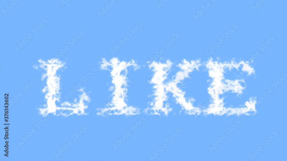 Like cloud text effect sky isolated background. animated text effect with high visual impact. letter and text effect. 