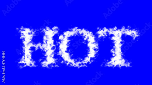 Hot cloud text effect blue isolated background. animated text effect with high visual impact. letter and text effect. 