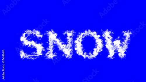 Snow cloud text effect blue isolated background. animated text effect with high visual impact. letter and text effect. 