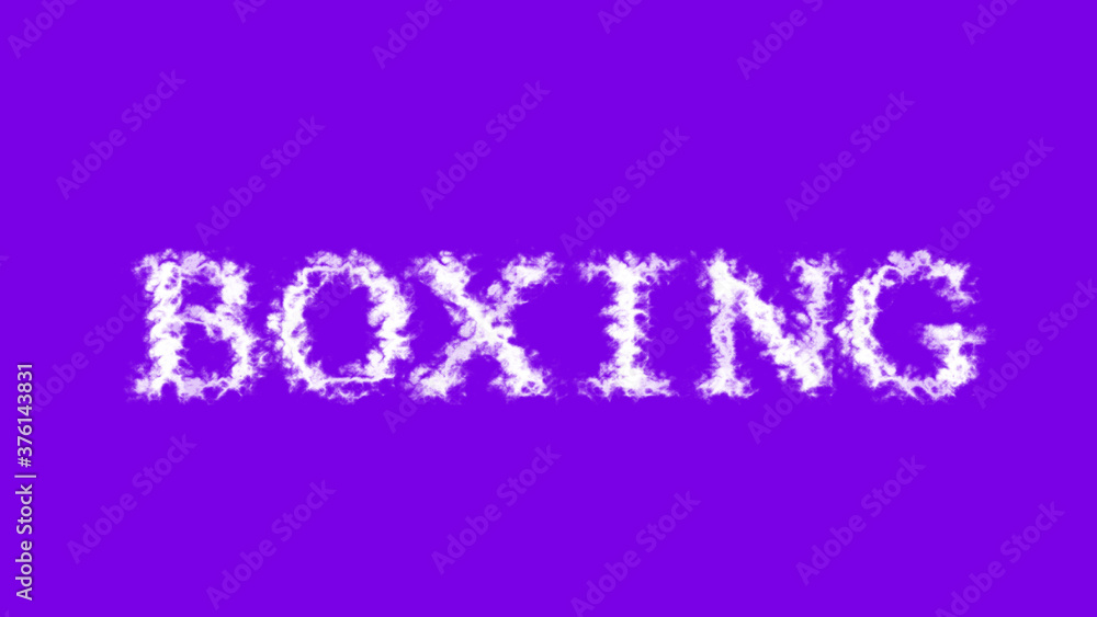 Boxing cloud text effect violet isolated background. animated text effect with high visual impact. letter and text effect. 