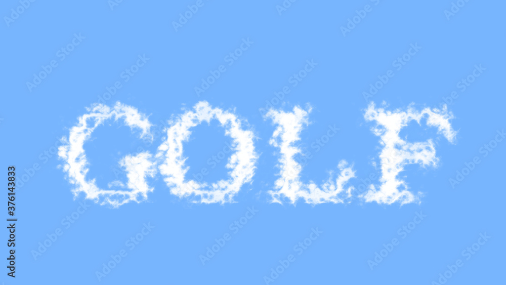 Golf cloud text effect sky isolated background. animated text effect with high visual impact. letter and text effect. Golf cloud text effect sky isolated background. animated text effect with high visual impact. letter and text effect.