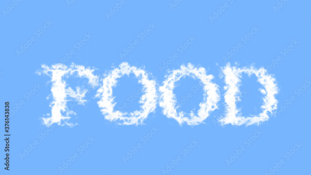 Food cloud text effect sky isolated background. animated text effect with high visual impact. letter and text effect. Food cloud text effect sky isolated background. animated text effect with high visual impact. letter and text effect.