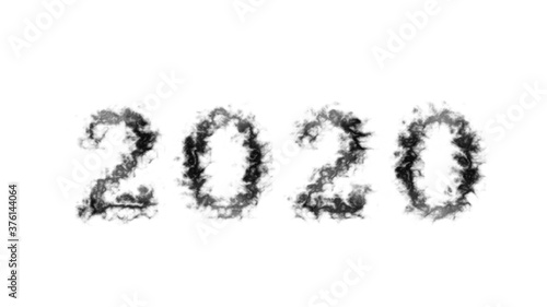 2020 smoke text effect white isolated background. animated text effect with high visual impact. letter and text effect. 