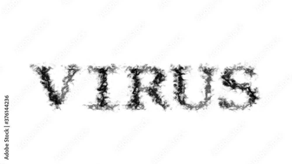 Virus smoke text effect white isolated background. animated text effect with high visual impact. letter and text effect. Virus smoke text effect white isolated background. animated text effect with high visual impact. letter and text effect.