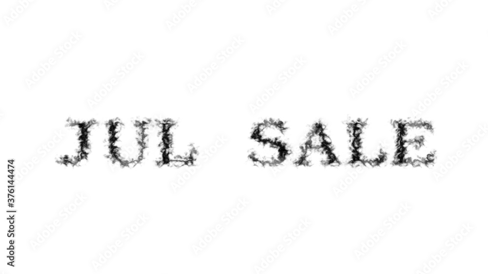 Jul Sale smoke text effect white isolated background. animated text effect with high visual impact. letter and text effect. Jul Sale smoke text effect white isolated background. animated text effect with high visual impact. letter and text effect.