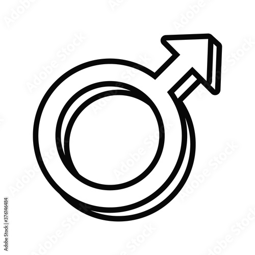male gender symbol of sexual orientation line style icon