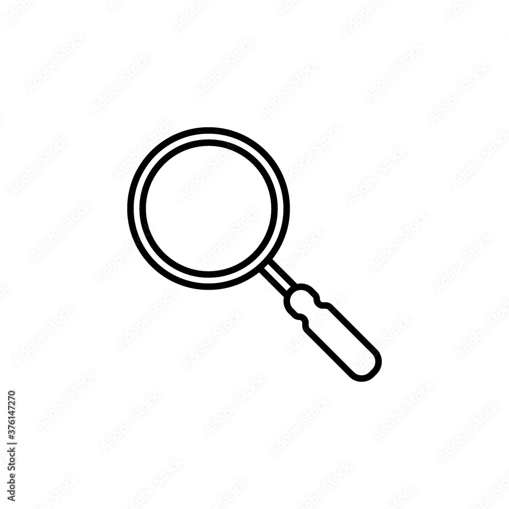 Magnifying icon flat vector illustration Magnifying icon flat vector illustration