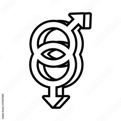 gay gender symbol of sexual orientation line style icon