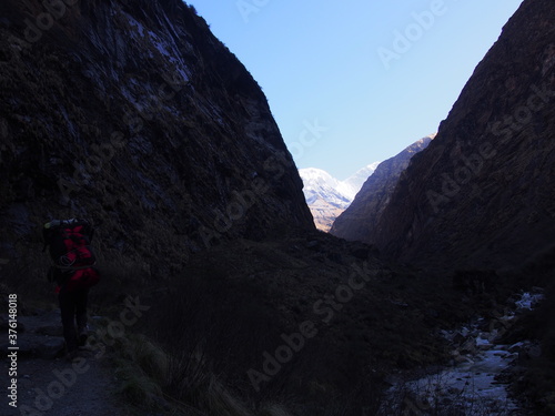 Beautiful mountains and shade, ABC (Annapurna Base Camp) Trek, Annapurna, Nepal