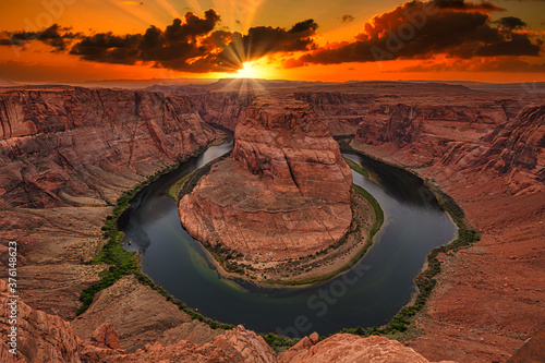 Horseshoe bend (horseshoebend) near Page, Arizona, Usa.  photo