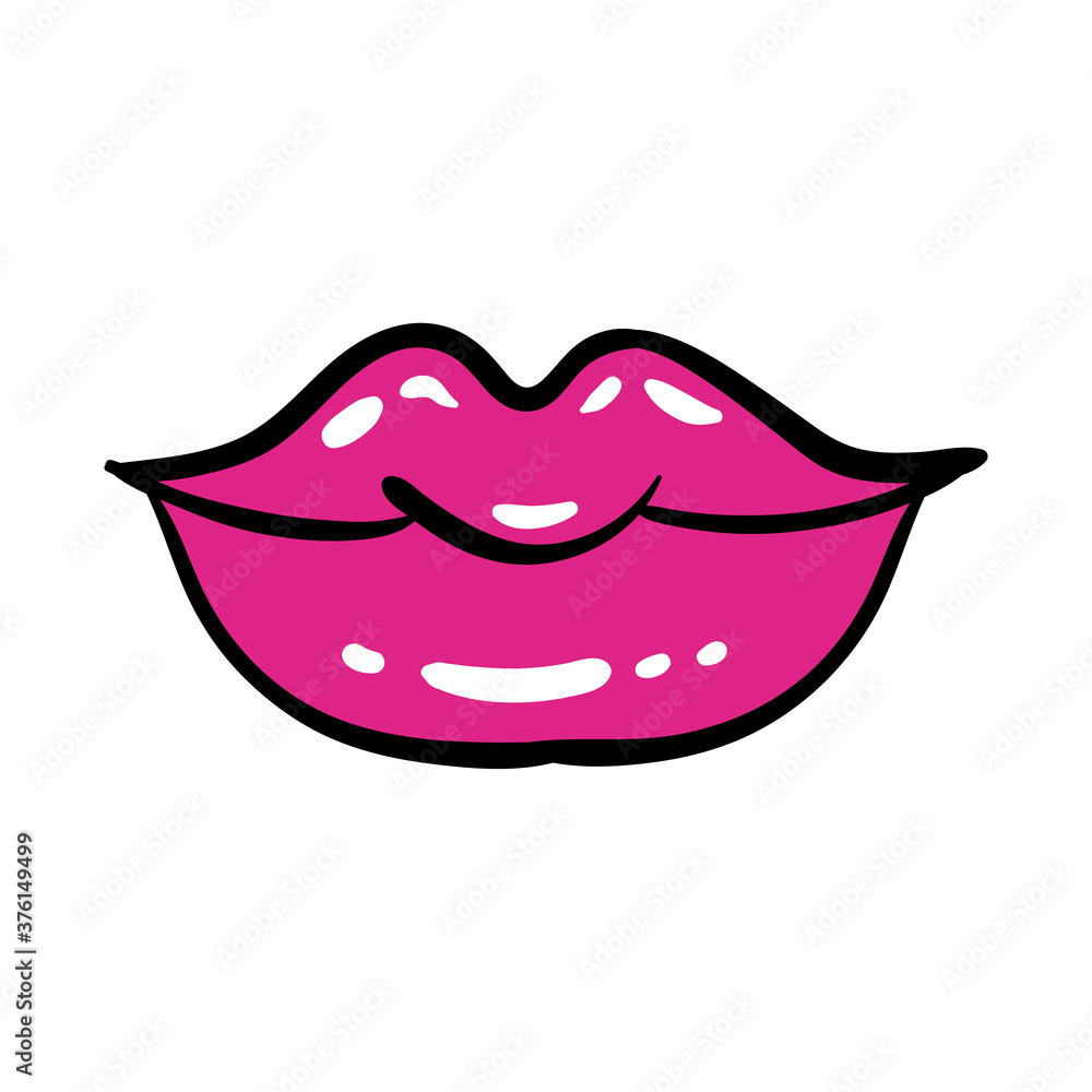 sexi mouth pop art line and fill style icon sexi mouth pop art line and fill style icon