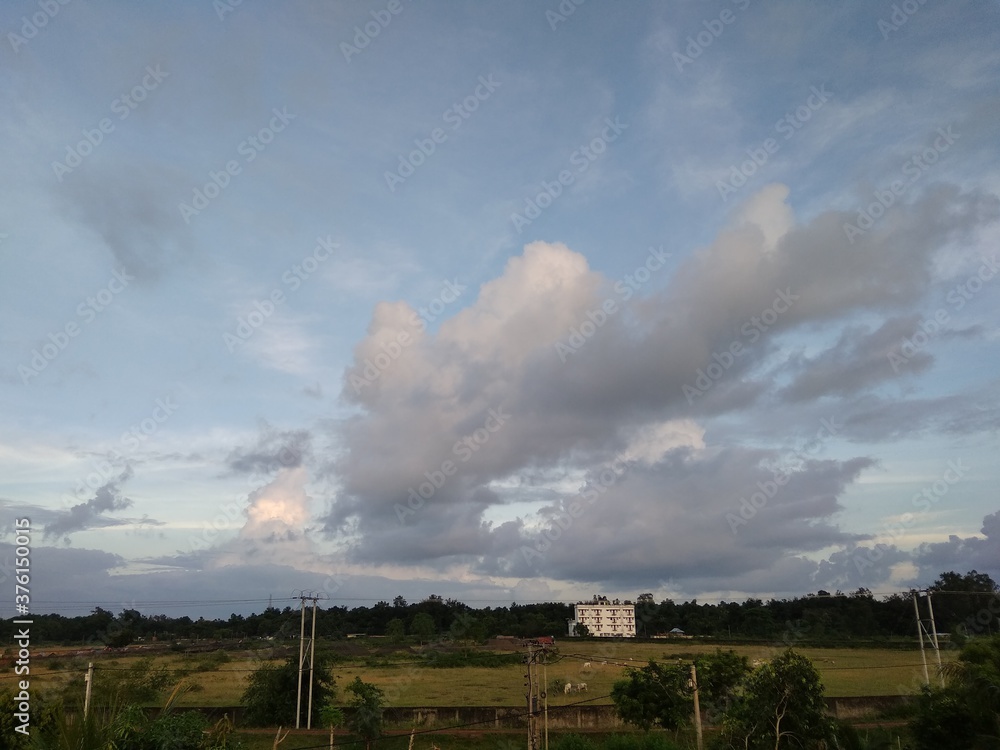 Obraz premium Sun, blue sky, sunset, 