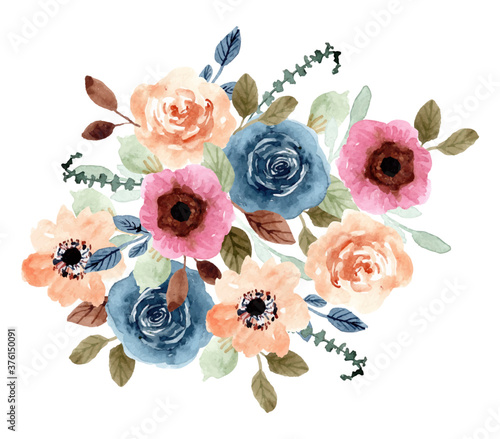colorful floral garden watercolor bouquet