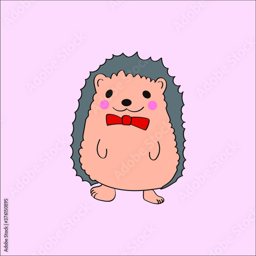 Hedgehog with a cute ribbon
