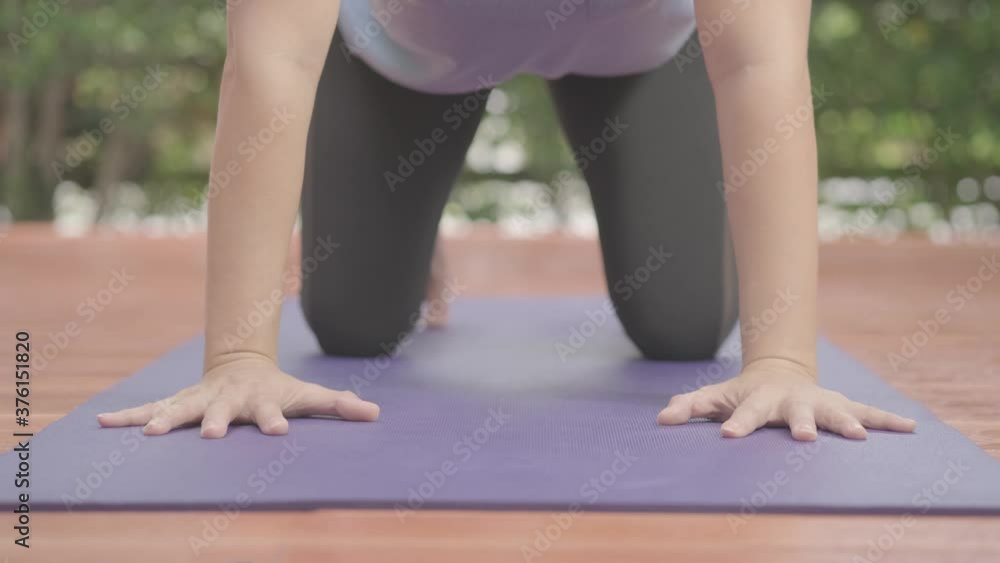 4k selective focus young woman practice yogat at home 4k selective focus young woman practice yogat at home