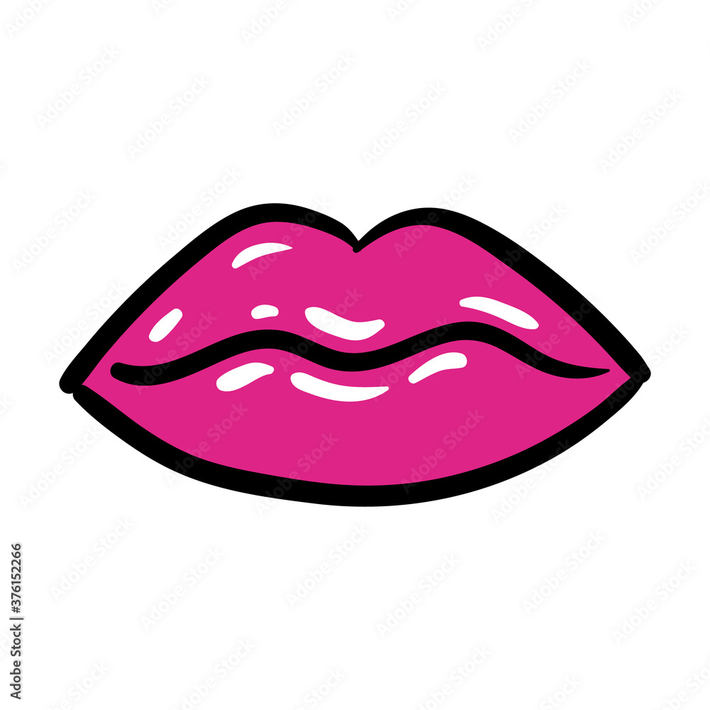 sexi mouth pop art line and fill style icon sexi mouth pop art line and fill style icon
