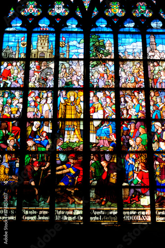 Stained glass windows in the Cathedral of Our Lady  Belgium