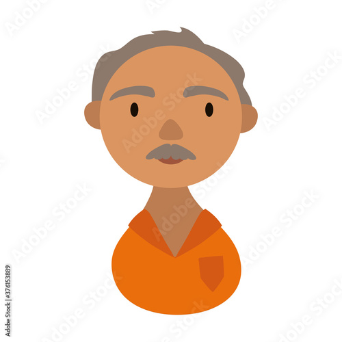 man with mustache national hispanic heritage flat style icon