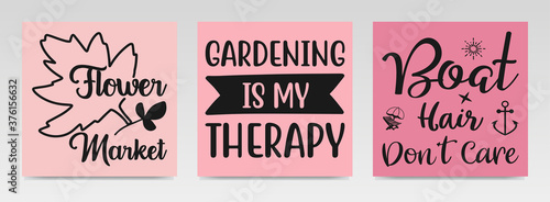 Summer quotes letter typography set illustration.