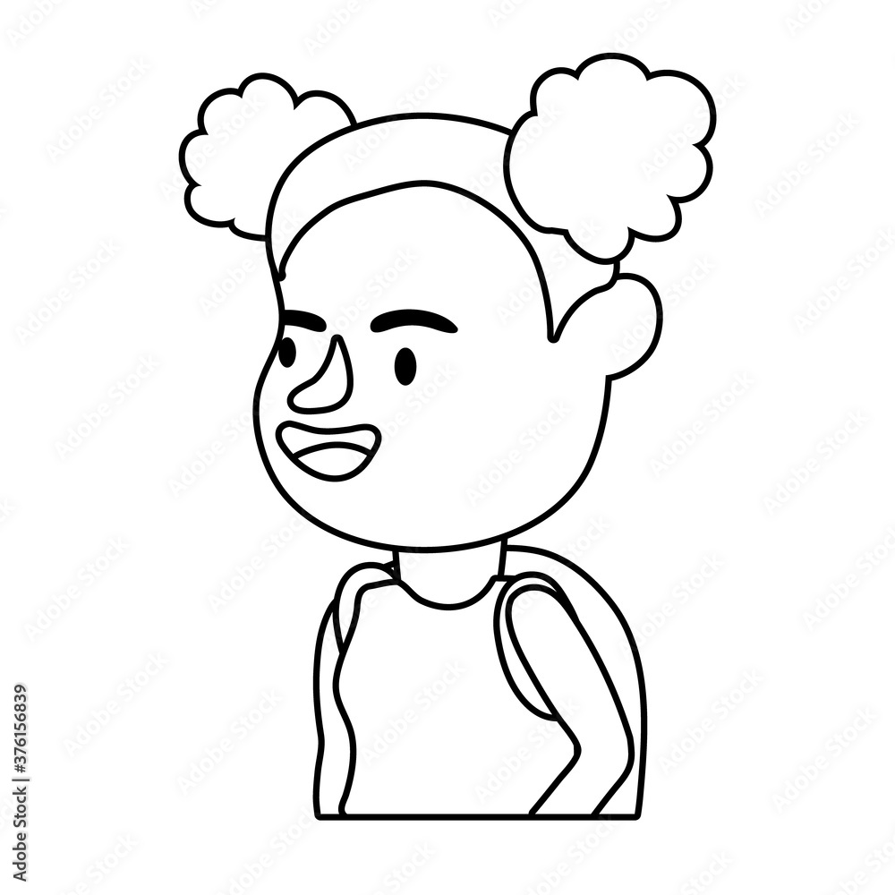 little student girl avatar character line style icon little student girl avatar character line style icon