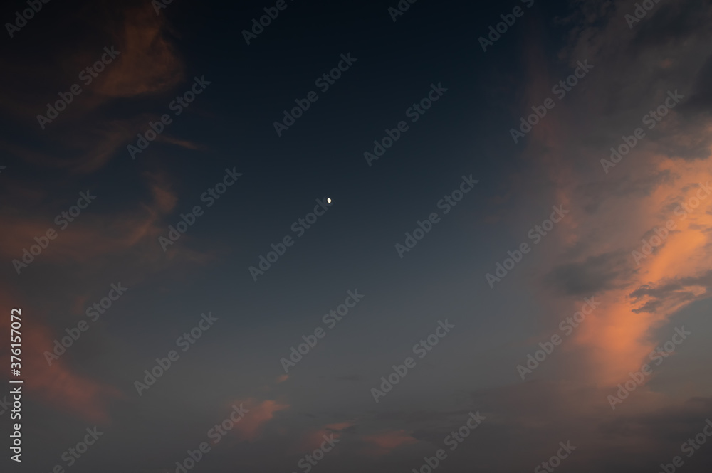 Fascinating sky and clouds natural scenery in summer