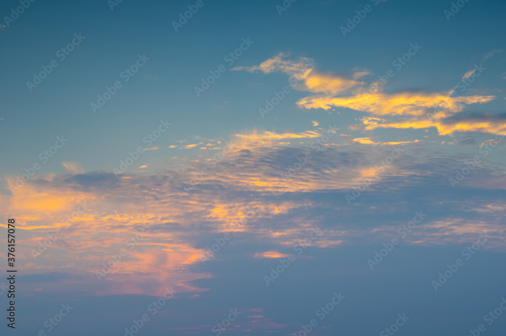 Fascinating sky and clouds natural scenery in summer