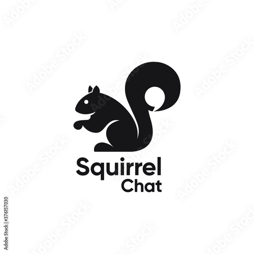squirrel with bubble chat logo design