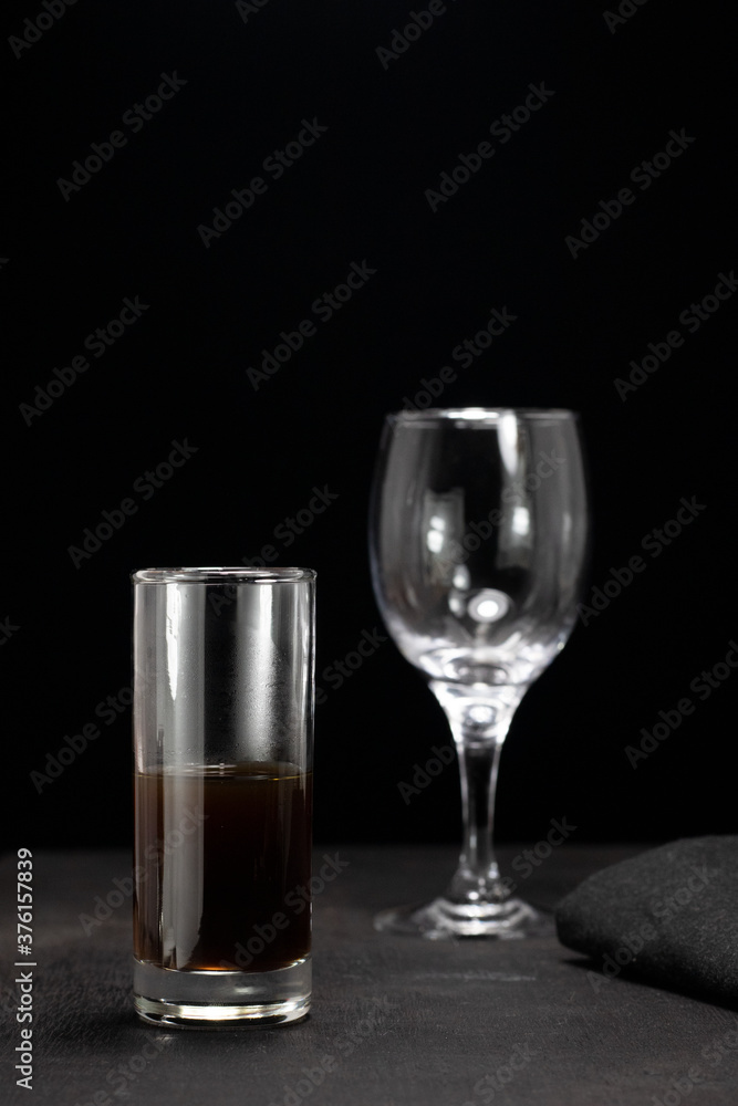 glass of coffee splash on dark background, shot of coffee glass of coffee splash on dark background, shot of coffee