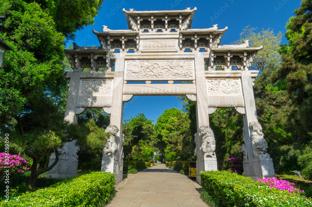 Spring scenery of Huanghelou Forest Park in Wuhan, Hubei