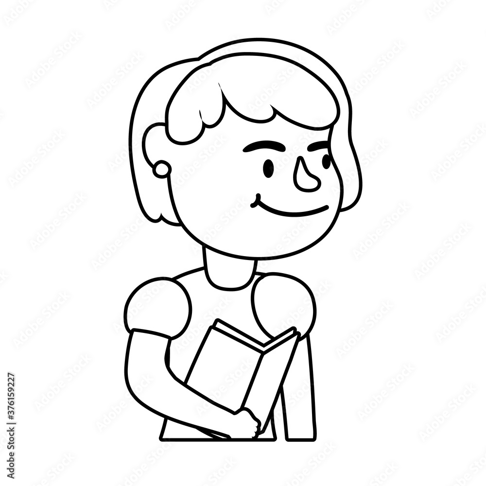 teacher female worker character line style icon