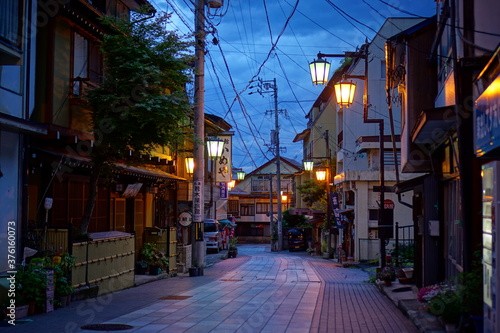Japanese traditional landscape of Onsen town in Japan, Shibu-onsen, Nagano