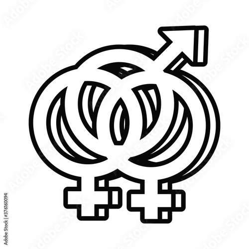 bisexual woman gender symbol of sexual orientation line style icon