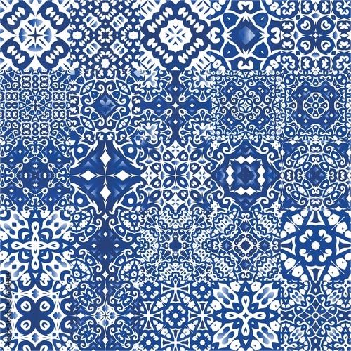 Decorative color ceramic azulejo tiles.