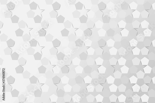 Silver Pentagon Geometric Background. Pentagon Star pattern concept. Vector Design. 