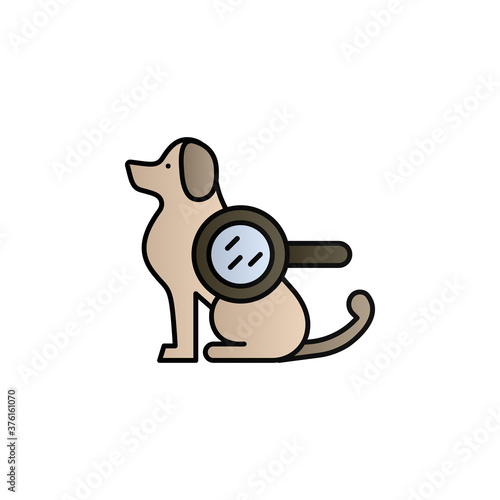 Dermatology, dog color gradient vector icon