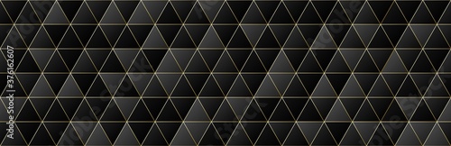gold, black gradient color triangle seamless pattern background, glitter line geometric luxury texture, minimal design style, stock vector illustration, backdrop for social media header, banner, link